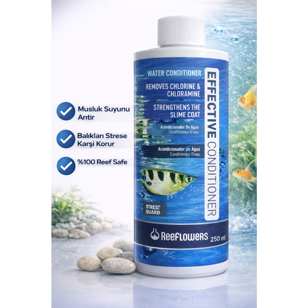 ReeFlowers Efective Conditioner 250 ml Akvaryum Su Düzenleyicisi Güvenli ve Etkili Koruma Evcil Hayvan Ürünleri Fiyatı
