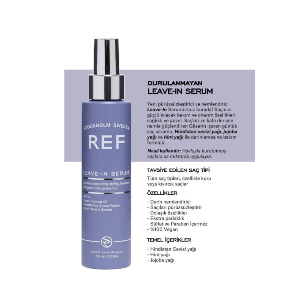Ref Stockholm Leave In Serum 125 Ml Isı Koruyucu Durulanmayan Bakım Serumu Saç Şekillendirici Sprey Fiyatı