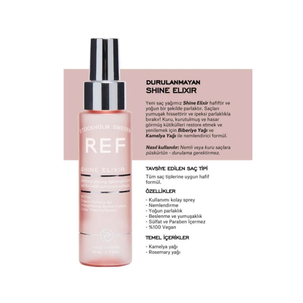 Ref Stockholm Shıne Elıxır 80 Ml Parlatıcı Nemlendirici Saç Bakım Yağı Saç Şekillendirici Sprey Fiyatı