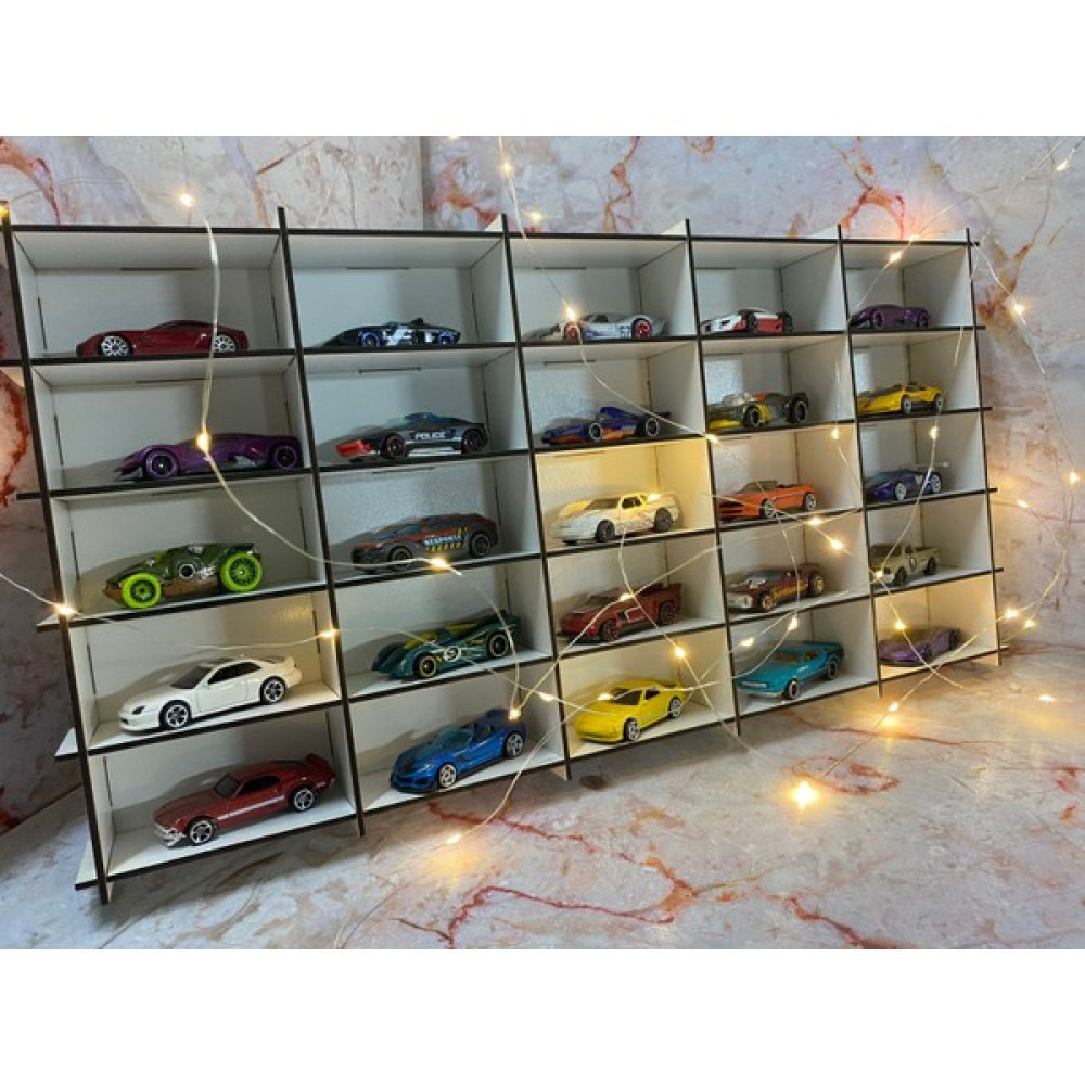 Refason Design Refason Desing Ahşap Araba Rafı 25'li Beyaz Renk (Hotwheels ve Matcbox Arabaları Için Uygundur) Duvar Rafı Fiyatı