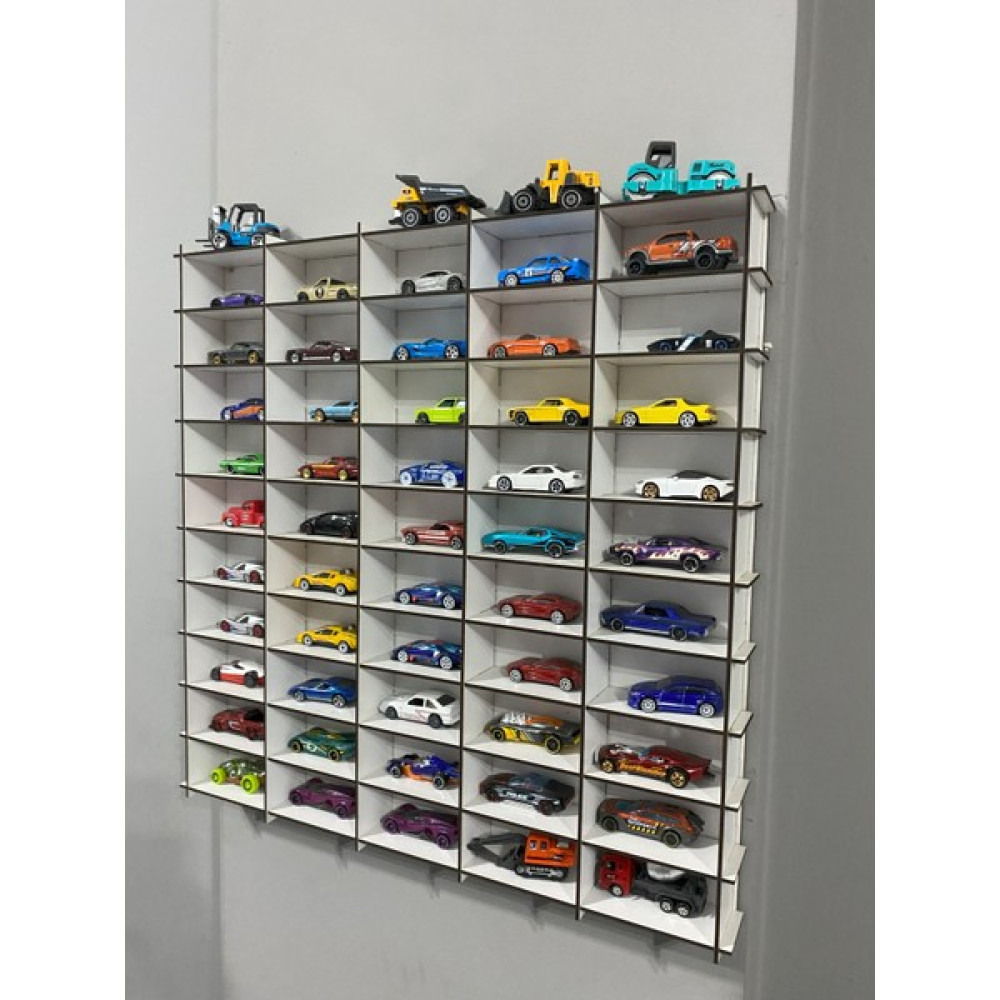 Refason Desing Ahşap Araba Rafı 50'li Beyaz Renk (Hotwheels ve Matcbox Arabaları Için Uygundur) Bebek Oyuncakları Fiyatı