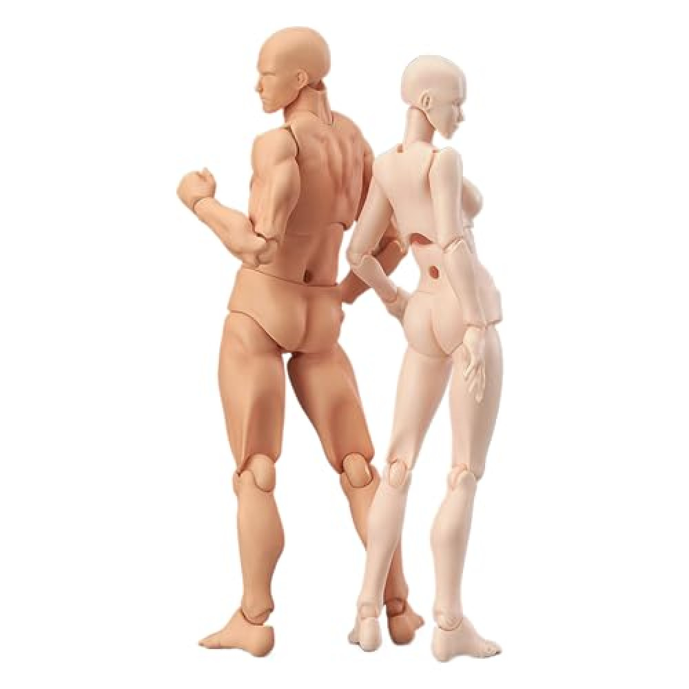 Refein Drawing Figures for Artists, 2 Pack Artists Manikin Art Mannequin Figures, Action Figure Model Jointed Small Drawing Figure Model, Stop Motion Figure for Sketching, Painting, Drawing