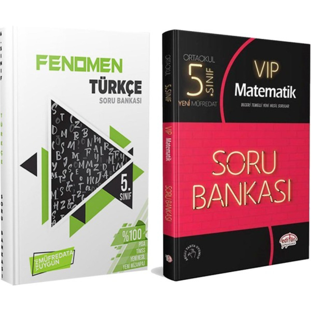 Referans 5. Sınıf Fenomen Türkçe ve Editör Vip Matematik Soru Bankası Seti 2 Kitap Kaynak Kitapları Fiyatı