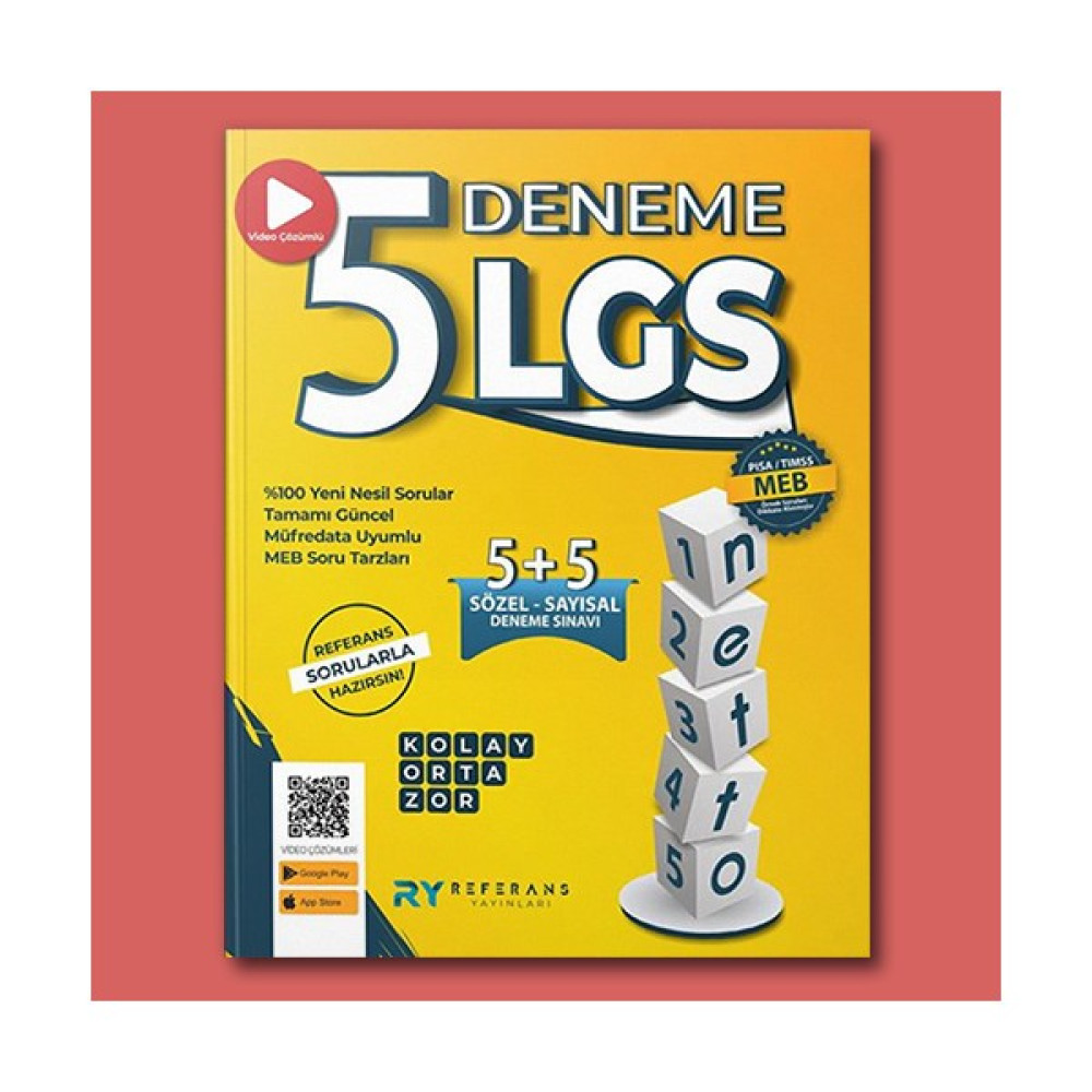 Referans Yayınları LGS Netto Tamamı Video Çözümlü 5 Fasikül Genel Deneme Seti Kolay Orta Zor Kaynak Kitapları Fiyatı