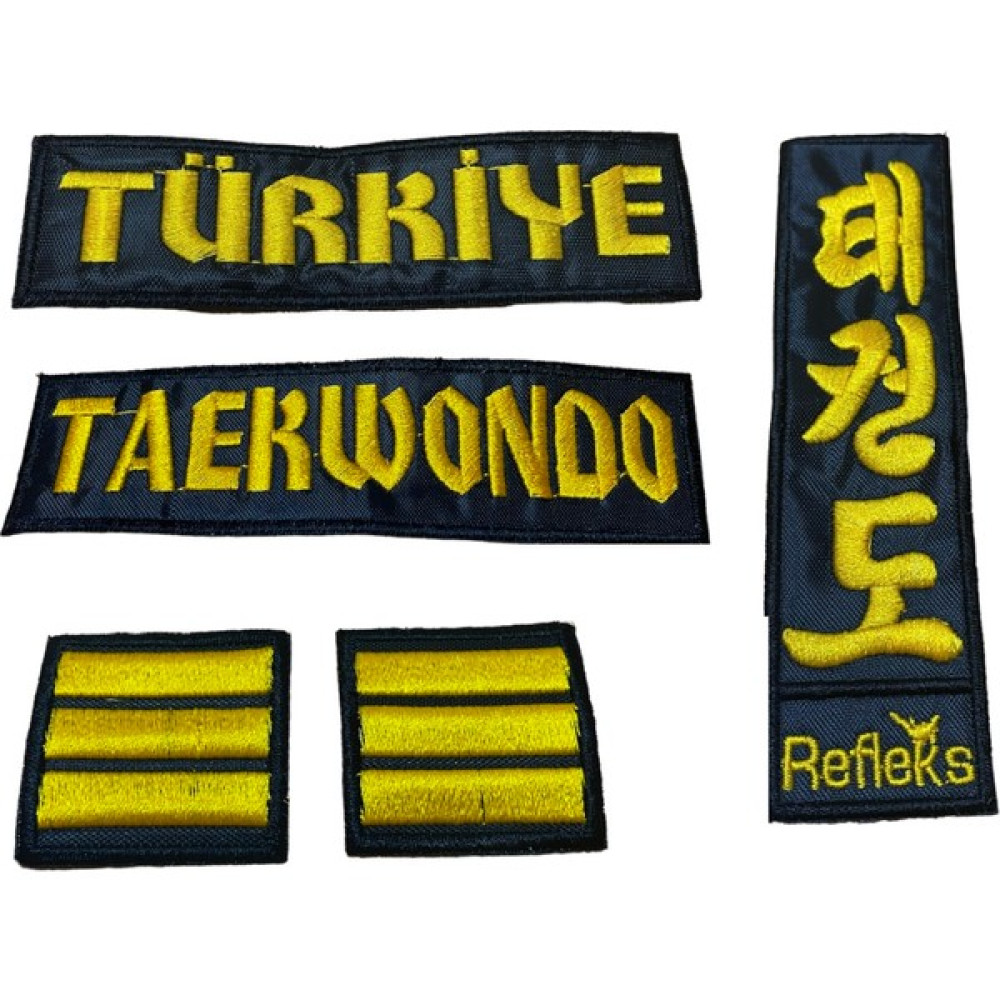 Refleks Spor Kuşak Nakış Taekwondo + Türkiye + Korece Taekwondo + 2 Adet 3.dan Çizgi Arma 3.dan Takım Oto Boyaları Fiyatı