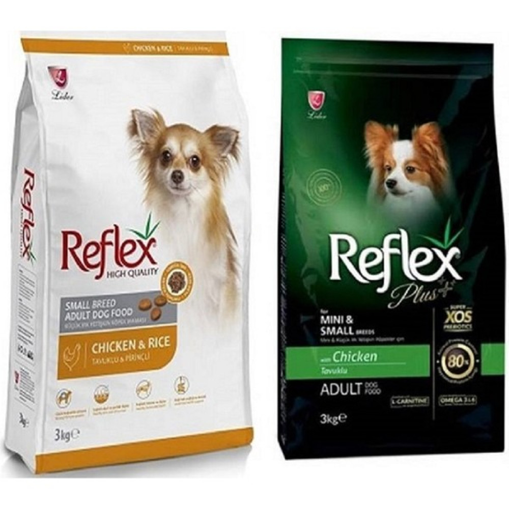 Reflex Dog Mini & Small Chicken Tavuk Etli + Reflex Plus Dog Mini Small Adult Küçük Irk Yetişkin Köpek Maması 2x3 kg Evcil Hayvan Ürünleri Fiyatı