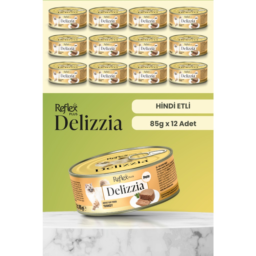 Reflex Plus Delizzia / Kıyılmış Hindi Etli Yetişkin Kedi Maması 85g x 12 Adet Evcil Hayvan Ürünleri Fiyatı