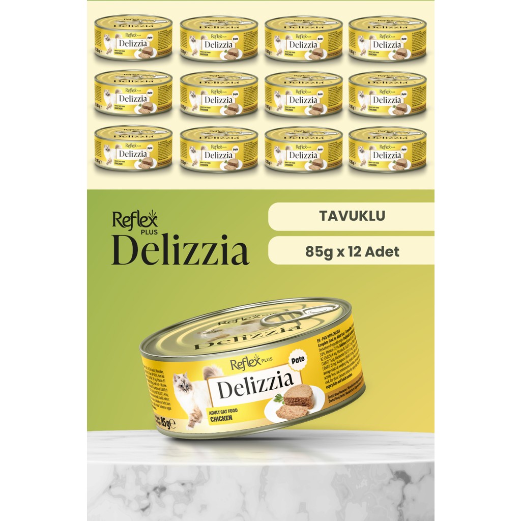 Reflex Plus Delizzia / Kıyılmış Tavuklu Yetişkin Kedi Maması 85g x 12 Adet Evcil Hayvan Ürünleri Fiyatı