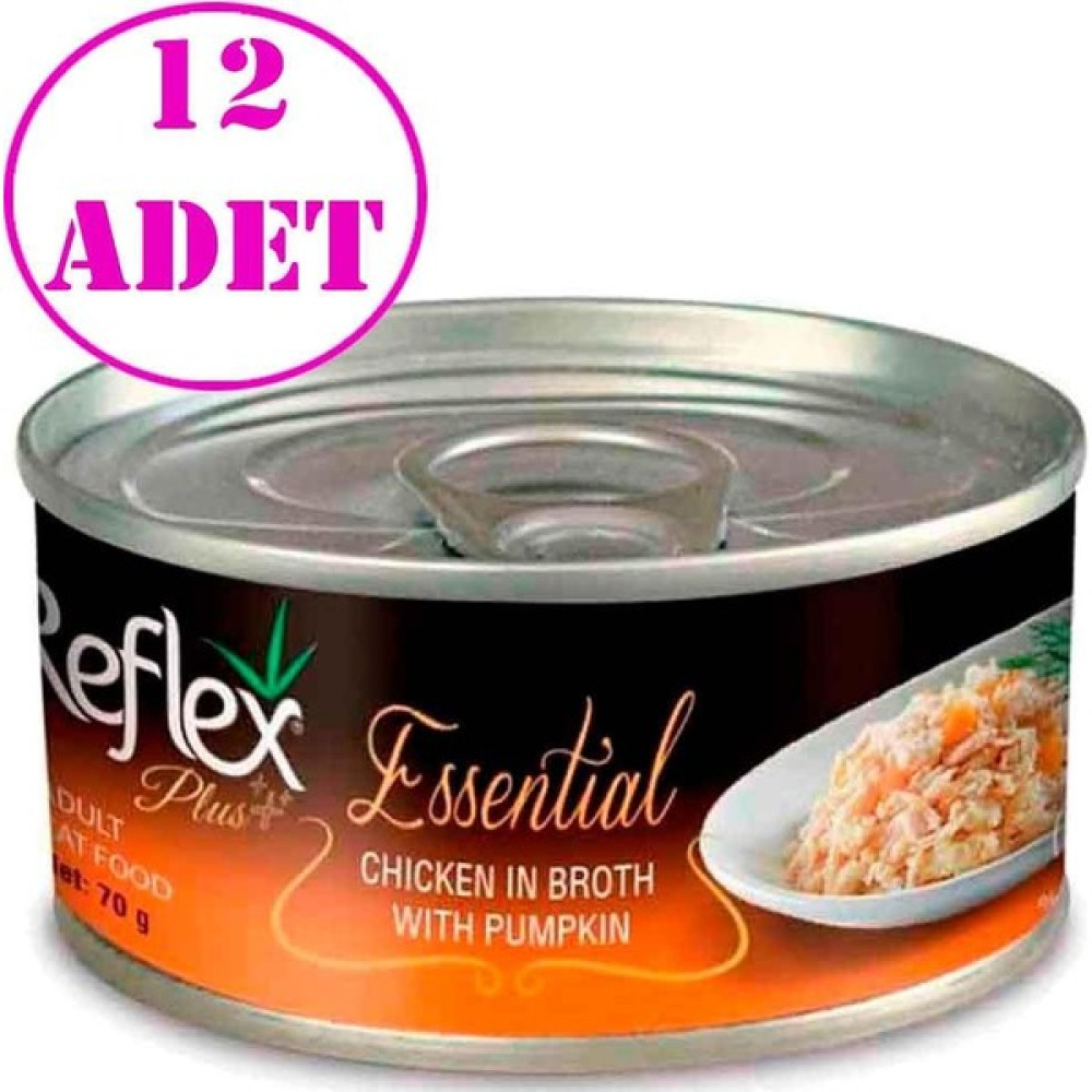Reflex Plus Essential Kedi Konservesi Tavuklu Balkabaklı 70 gr 12 Ad Evcil Hayvan Ürünleri Fiyatı