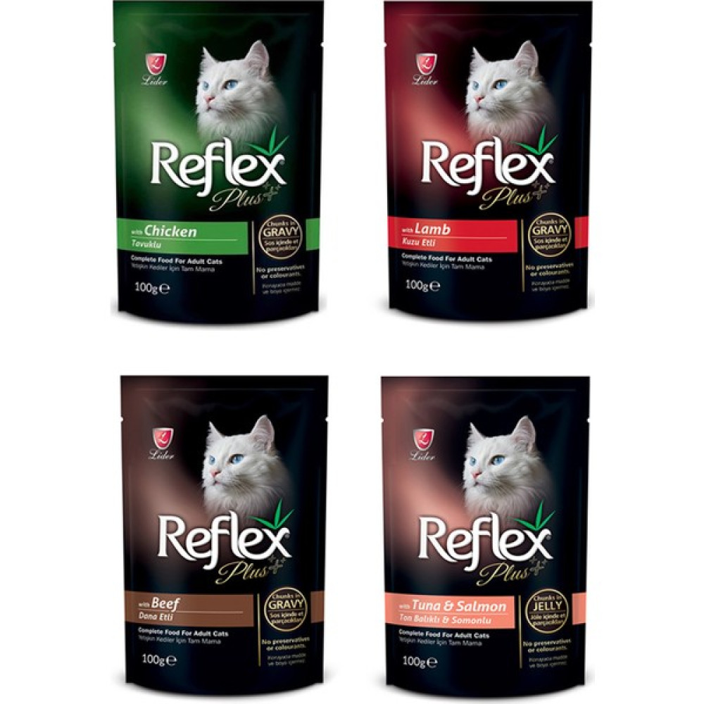 Reflex Plus Pouch Kedi Jöleli & Parçalı Yaş Mama (4 Adet x 100GR) Evcil Hayvan Ürünleri Fiyatı