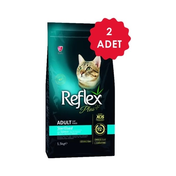Reflex Plus Somonlu Kısırlaştırılmış Kedi Maması 1,5 kg x 2 Süper Premium Kalite Tam Besleyici Evcil Hayvan Ürünleri Fiyatı