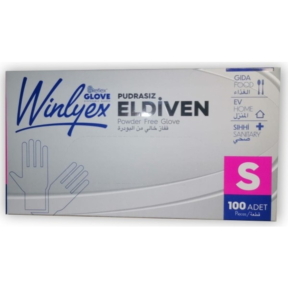 Reflex Winlyex Pudrasız 100 Lü Vinil Eldiven - S - Pudra Temizlik Malzemeleri Fiyatı