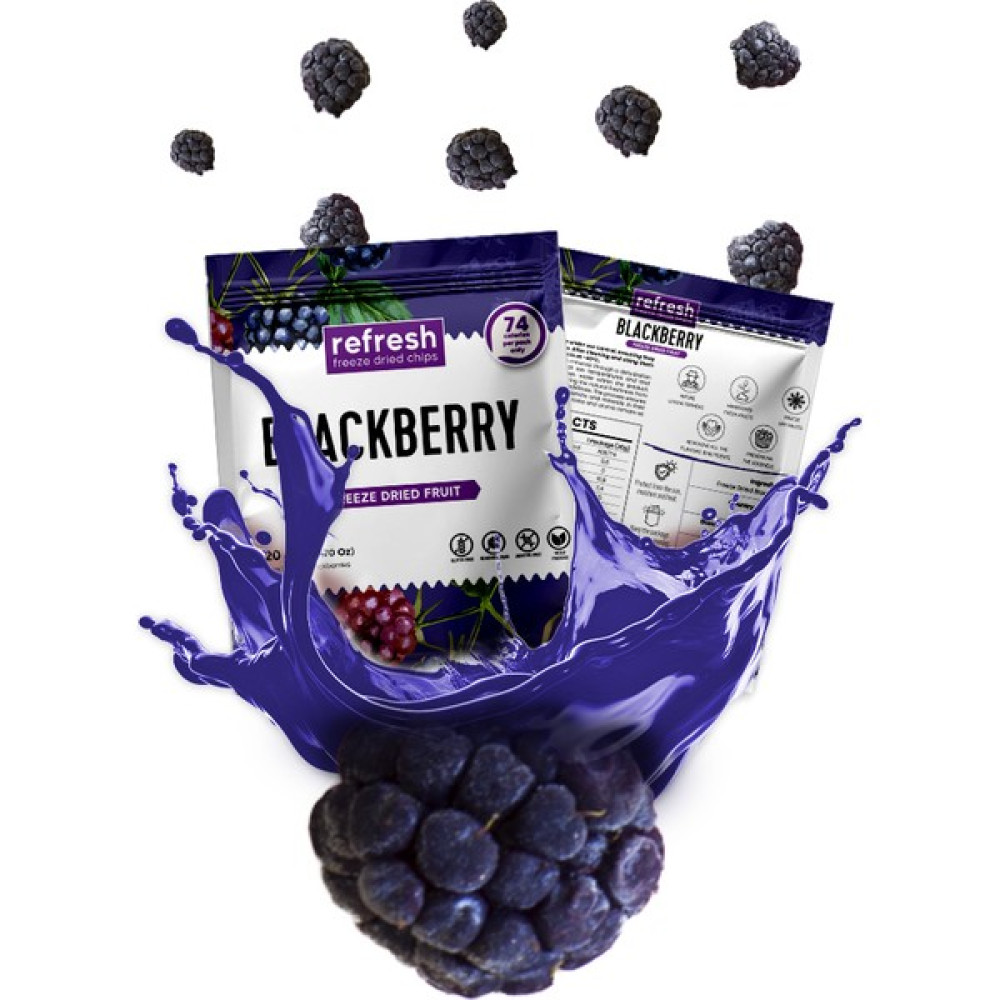 Refresh Chips Freeze Dried Böğürtlen - Dondurularak Kurutulmuş Meyve - Freeze Dry Meyve Kurusu 20gr - 1 Adet Diğer Fiyatı