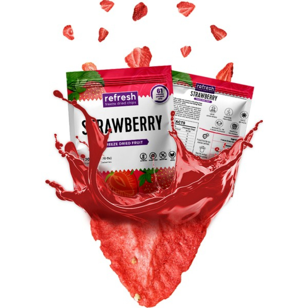 Refresh Chips Freeze Dried Dilim Çilek - Dondurularak Kurutulmuş Meyve - Freeze Dry Meyve Kurusu 20gr - 1 Adet Diğer Fiyatı