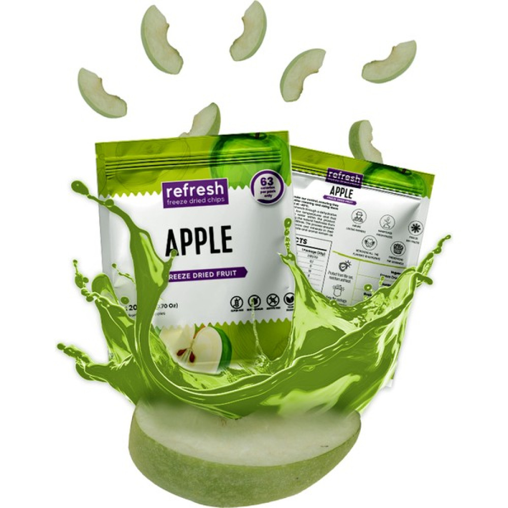 Refresh Chips Freeze Dried Elma - Dondurularak Kurutulmuş Meyve - Freeze Dry Meyve Kurusu 20gr - 1 Adet Diğer Fiyatı