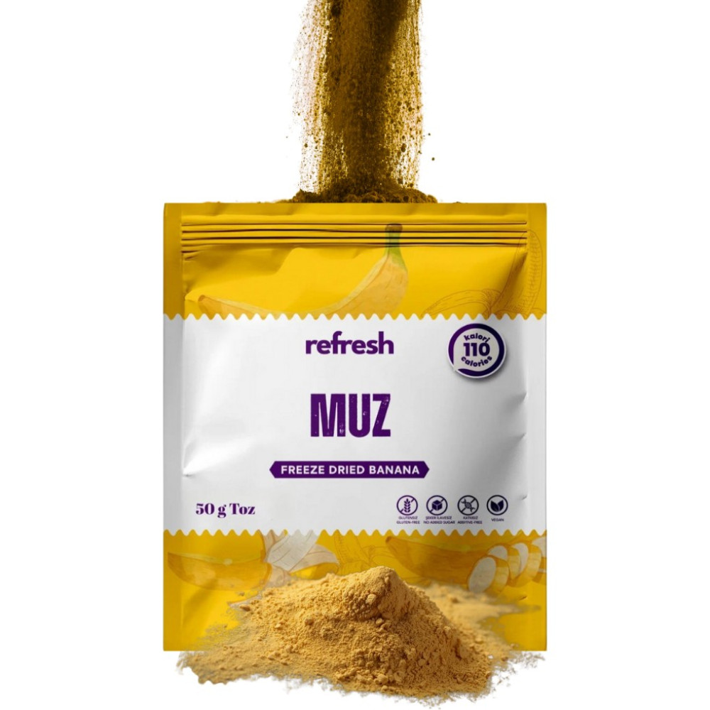 Refresh Chips Freeze Muz Tozu 50G - Dondurularak Kurutulmuş Meyve Tozu - 50 gr Kuru Meyve Fiyatı