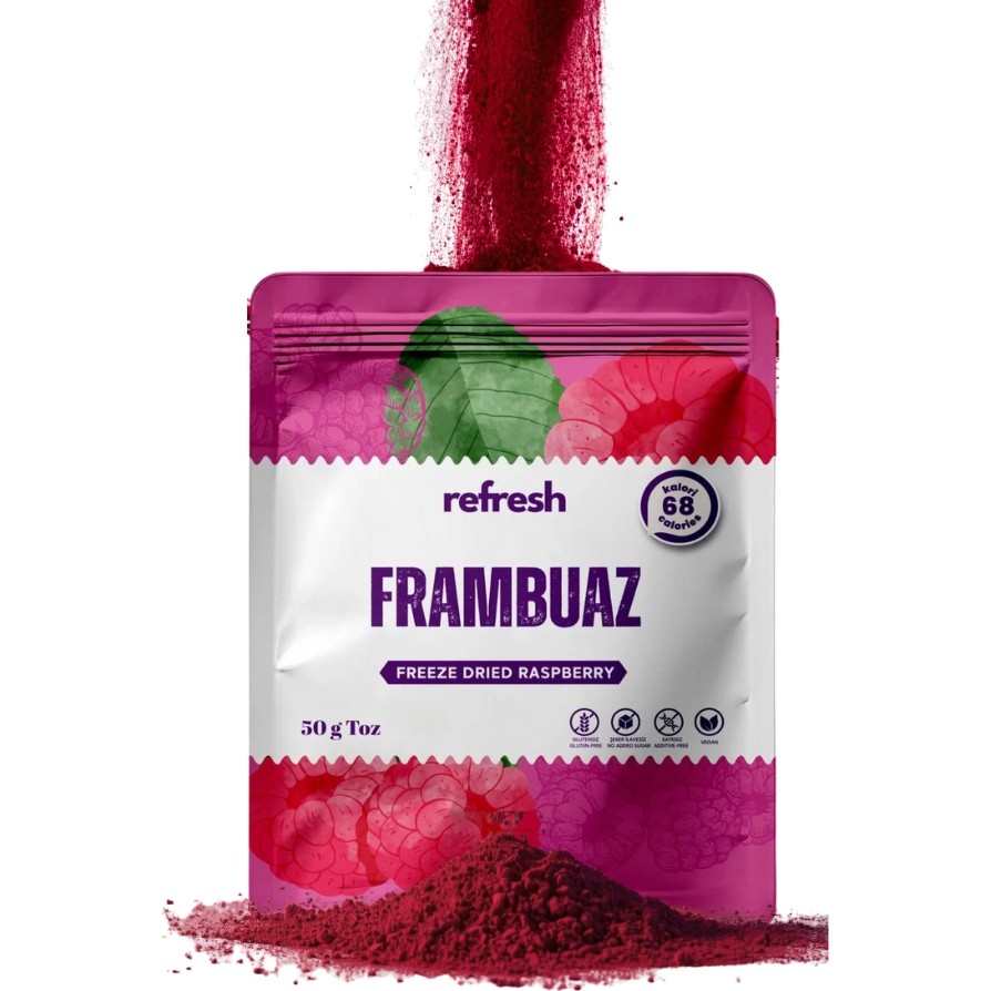 Refresh Chips Refresh Dry Freeze Frambuaz Tozu 50G - Dondurularak Kurutulmuş Meyve Tozu - 50 gr Kuru Meyve Fiyatı
