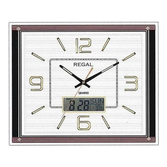 Regal 8153W Dijital Takvimli 3D Kadran Beyaz Duvar Saati
