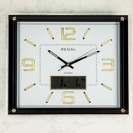 Regal 8153W Dijital Takvimli 3D Kadran Beyaz Duvar Saati