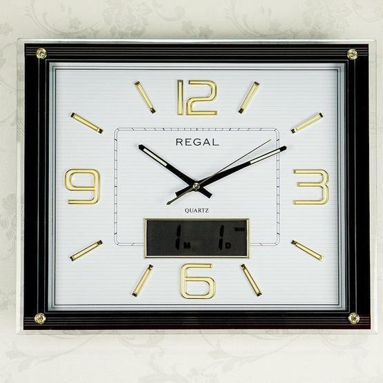 Regal 8153W Dijital Takvimli 3D Kadran Beyaz Duvar Saati