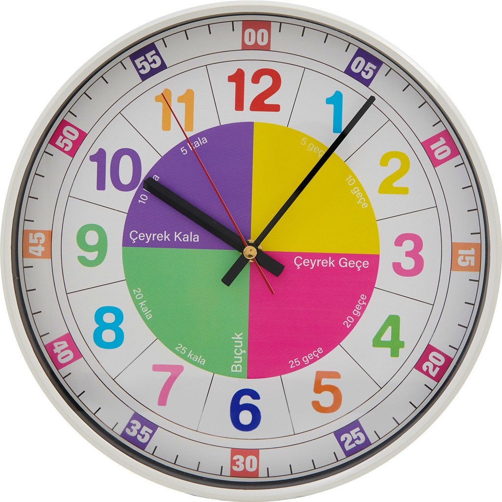 Regal Klik Slim Öğretici Çocuk Odası Saati - 30 cm - Beyaz - Montajsız Diğer Fiyatı