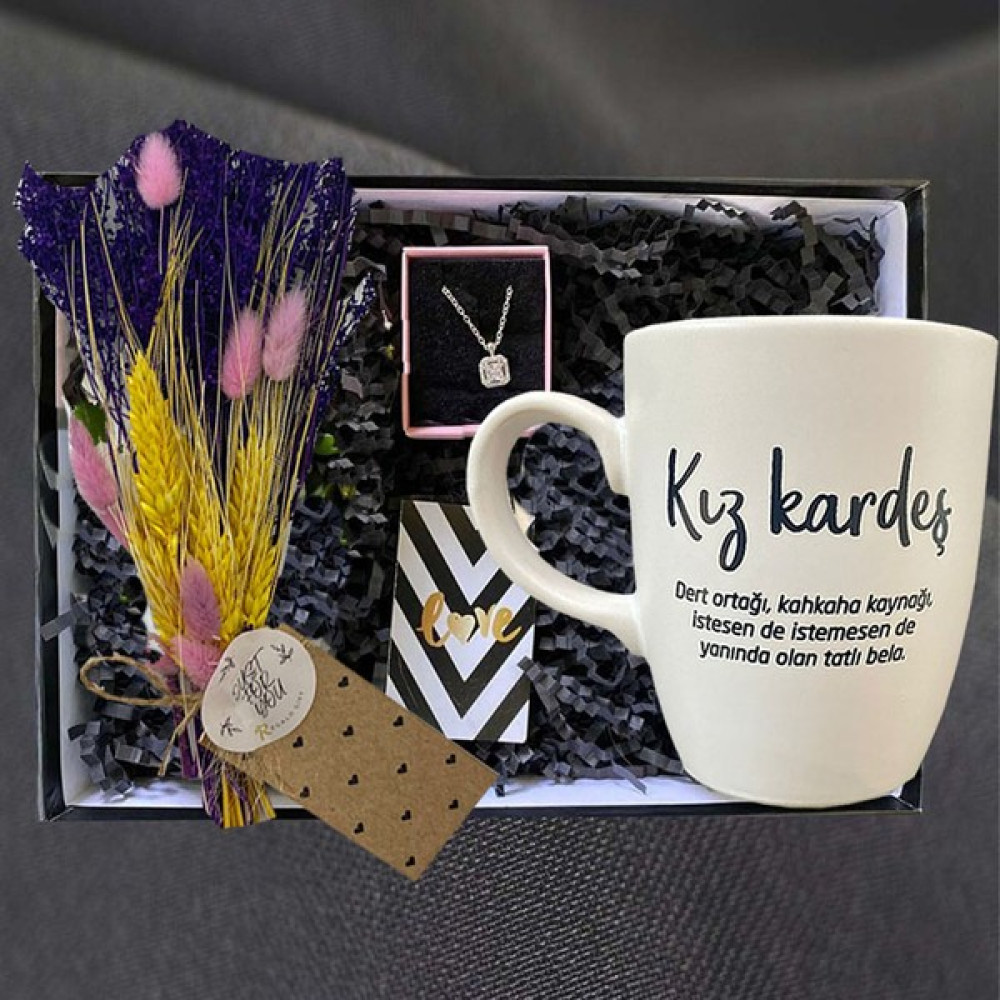 Regalo Kız Kardeş Kupa Baget Kolye Çiçek Hediye Kutusu Altın, Takı & Aksesuar Fiyatı