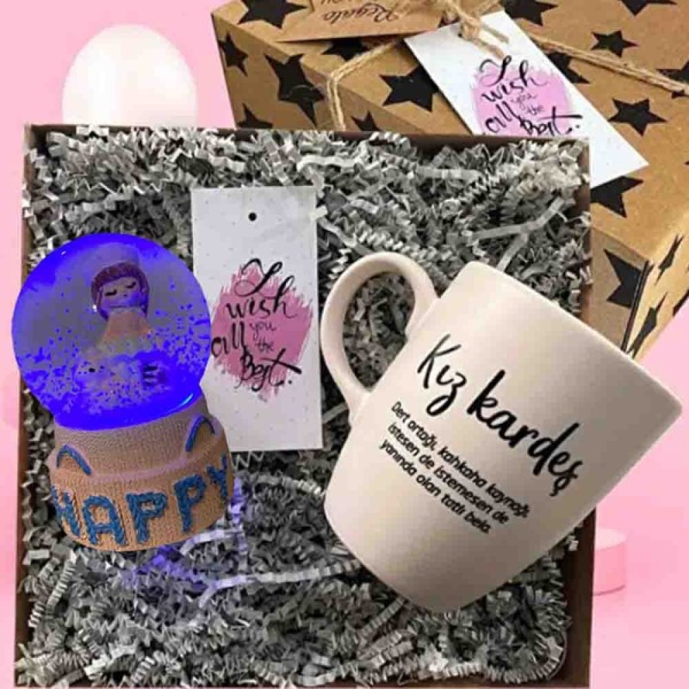 Regalo Kız Kardeş Kupa, Işıklı Prenses Kar Küresi Hediye Seti Kız Kardeşe Arkadaşa Doğum Günü Hediyesi Altın, Takı & Aksesuar Fiyatı