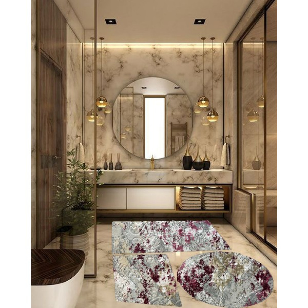 Regnum Banyo Paspası 3lü Rengum - Gri - TEK Klozet Takımı Fiyatı