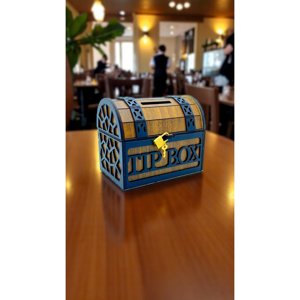 Rehatoys Tip Box Bahşiş Kutusu ve Kumbara Sandık Tipi Tipbox - Ceviz Rengi Kumbara Fiyatı