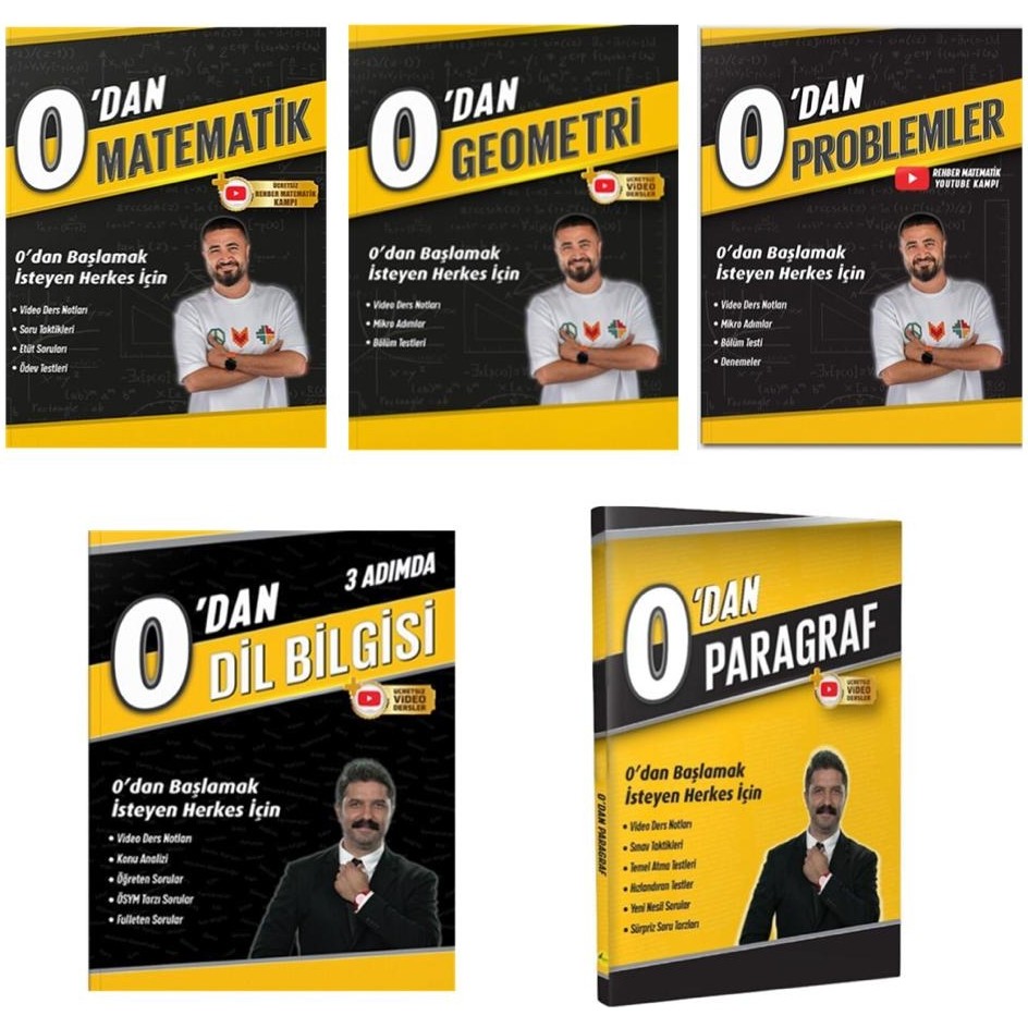 Rehber Matematik 0’dan Problemler - Geometri - Matematik Soru Bankası ve Rüştü Hoca Yayınları 0'dan Paragraf - 0'dan Dil Bilgisi 5 Kitap Matematik Fiyatı