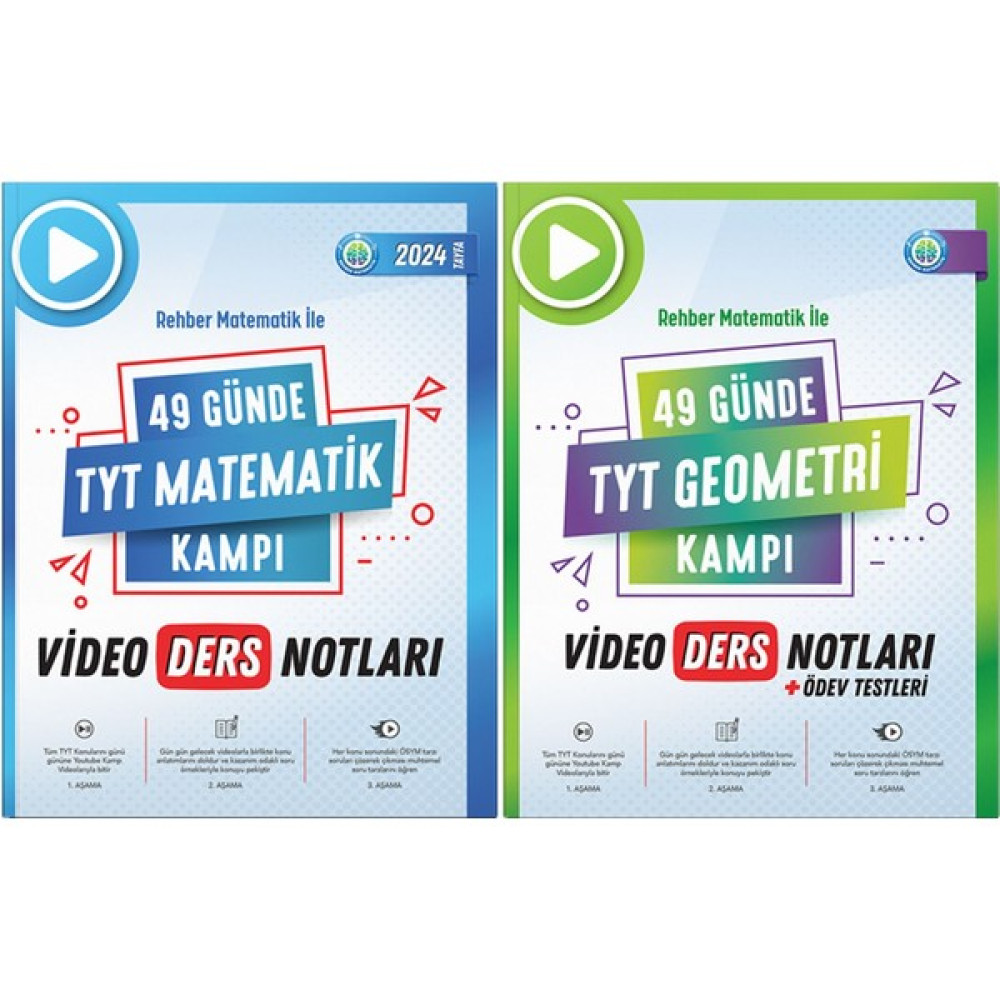 Rehber Matematik Rehber Matematik 2024 49 Günde TYT Geometri Ve Matematik Video Ders Notları 2'li Set Temel Yeterlilik Testi (TYT) Fiyatı
