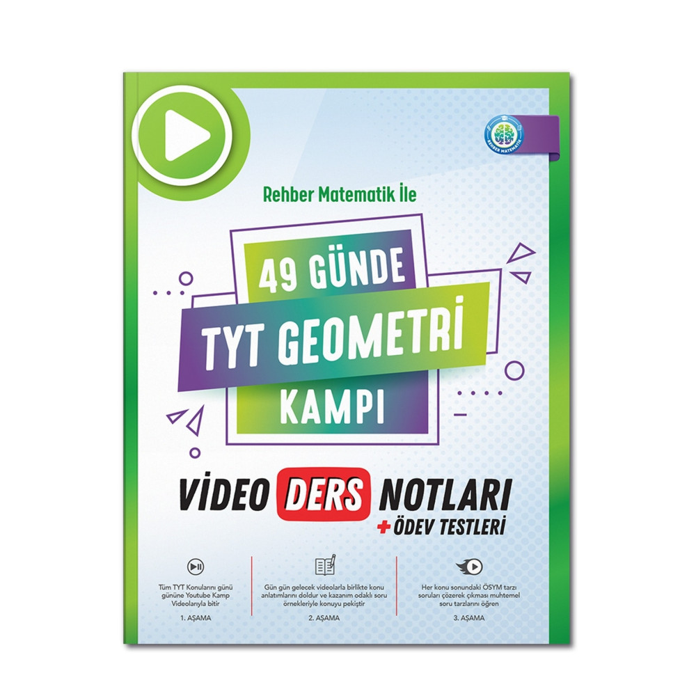 REHBER MATEMATİK YAYINLARI 49 Günde Tyt Geometri Video Ders Notları Ders Sınav Kitapları Fiyatı