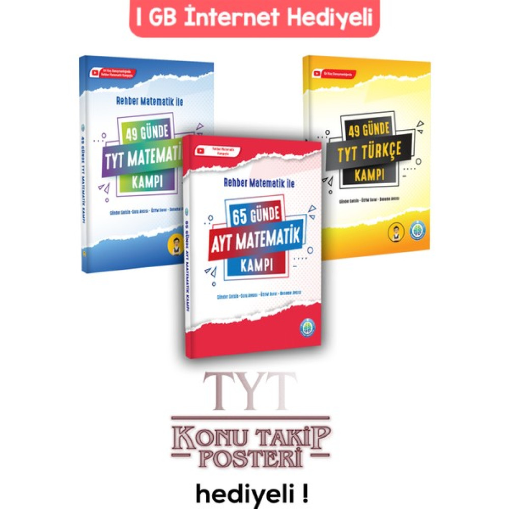 Rehber Matematik Yayınları 49 Günde Tyt Matematik 49 Günde Tyt Türkçe 65 Günde Ayt Matematik Kampı Özel Set 1gb Hediye 2023 Yks Temel Yeterlilik Testi (TYT) Fiyatı