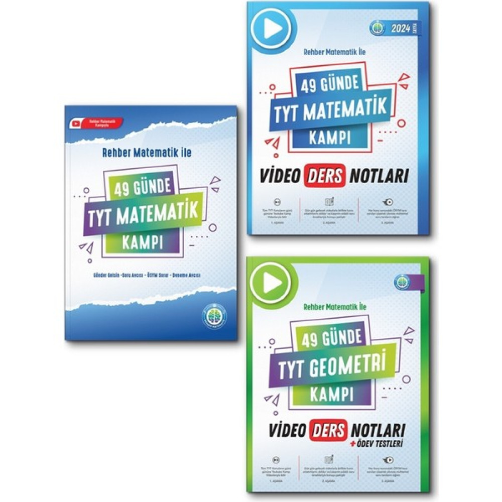 Rehber Matematik Yayınları 49 Günde Tyt Matematik - Geometri Video Ders Notları Kampı 3lü Set Temel Yeterlilik Testi (TYT) Fiyatı