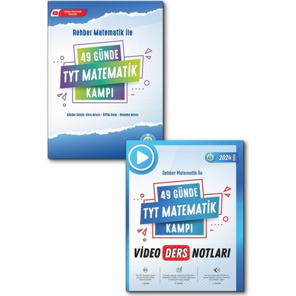 Rehber Matematik Yayınları 49 Günde Tyt Matematik Soru Kitabı ve Video Ders Notları Kitabı 2li Set Temel Yeterlilik Testi (TYT) Fiyatı
