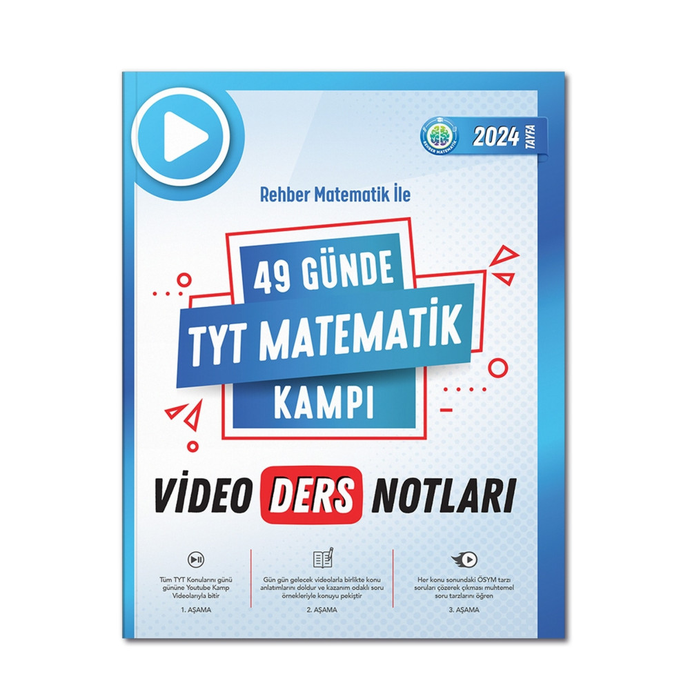 REHBER MATEMATİK YAYINLARI 49 Günde TYT Matematik Video Ders Notları Yardımcı Kitaplar Fiyatı