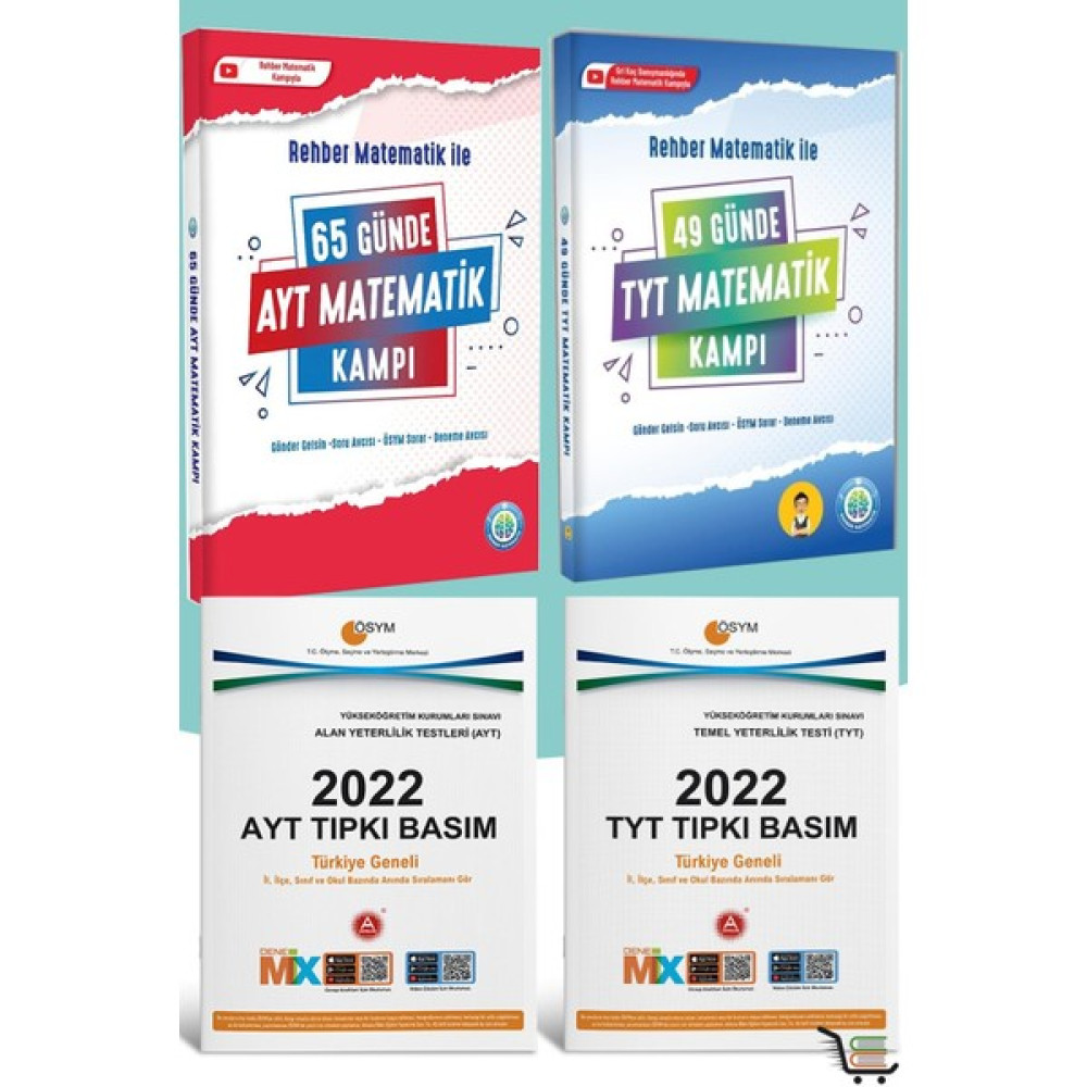 Rehber Matematik Yayınları 65 Günde AYT Kampı+49 Günde TYT Matematik Kampı ve 2022 Yılı Çıkmış TYT-AYT Soruları (Ciltli) Temel Yeterlilik Testi (TYT) Fiyatı
