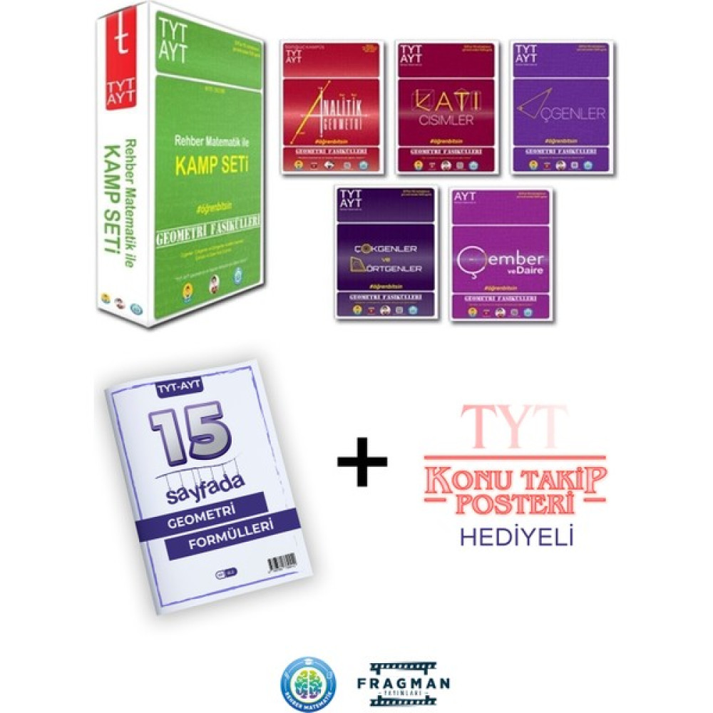Rehber Matematik Yayınları Rehber Matematik Ile Kamp Seti Tyt Ayt Geometri Fasikülleri Seti 5 Kitap Ders Notu Poster Hediyeli Temel Yeterlilik Testi (TYT) Fiyatı
