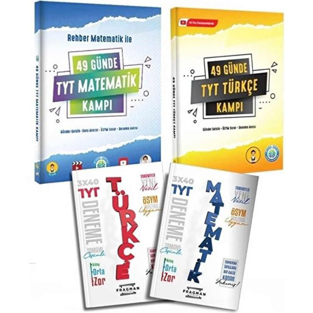 Rehber Matematik Yayınları Tonguç 49 Günde TYT Rehber Matematik Kampı ve 49 Günde TYT Türkçe Kampı 2 Li Set Deneme Hediyeli Temel Yeterlilik Testi (TYT) Fiyatı