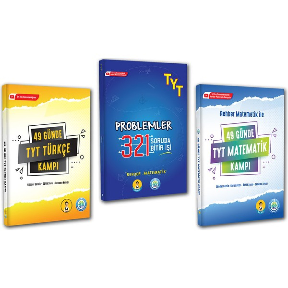 Rehber Yayınları ile 49 Günde TYT Matematik Türkçe Kampı 321 Problemler Set 3 Kitap (Ciltli) Temel Yeterlilik Testi (TYT) Fiyatı