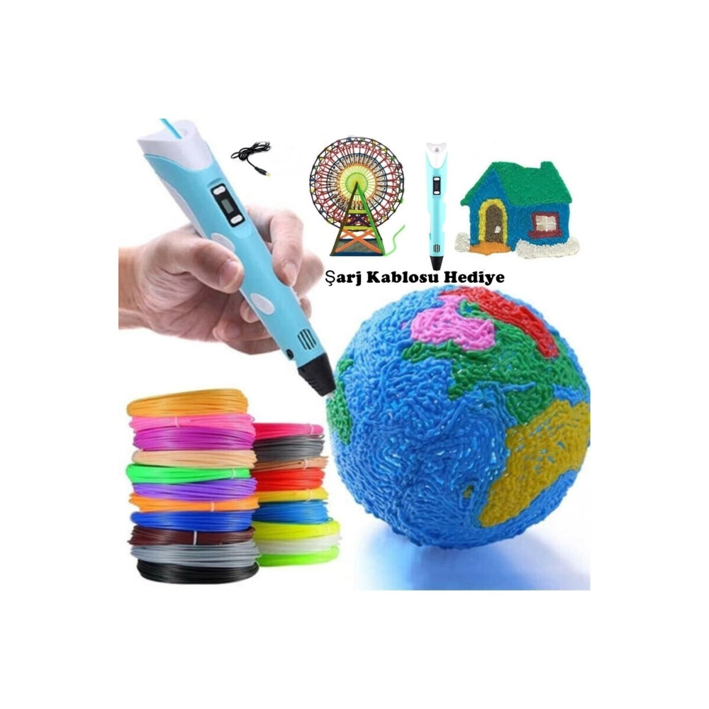 Reidan 3d Pen Üç Boyutlu Yazıcı Kalem Printer 3 Renk Filament 3D Çizim Kalemi Çizim 3D Yazıcı Teknik Çizim ve Grafik Kalemi Fiyatı