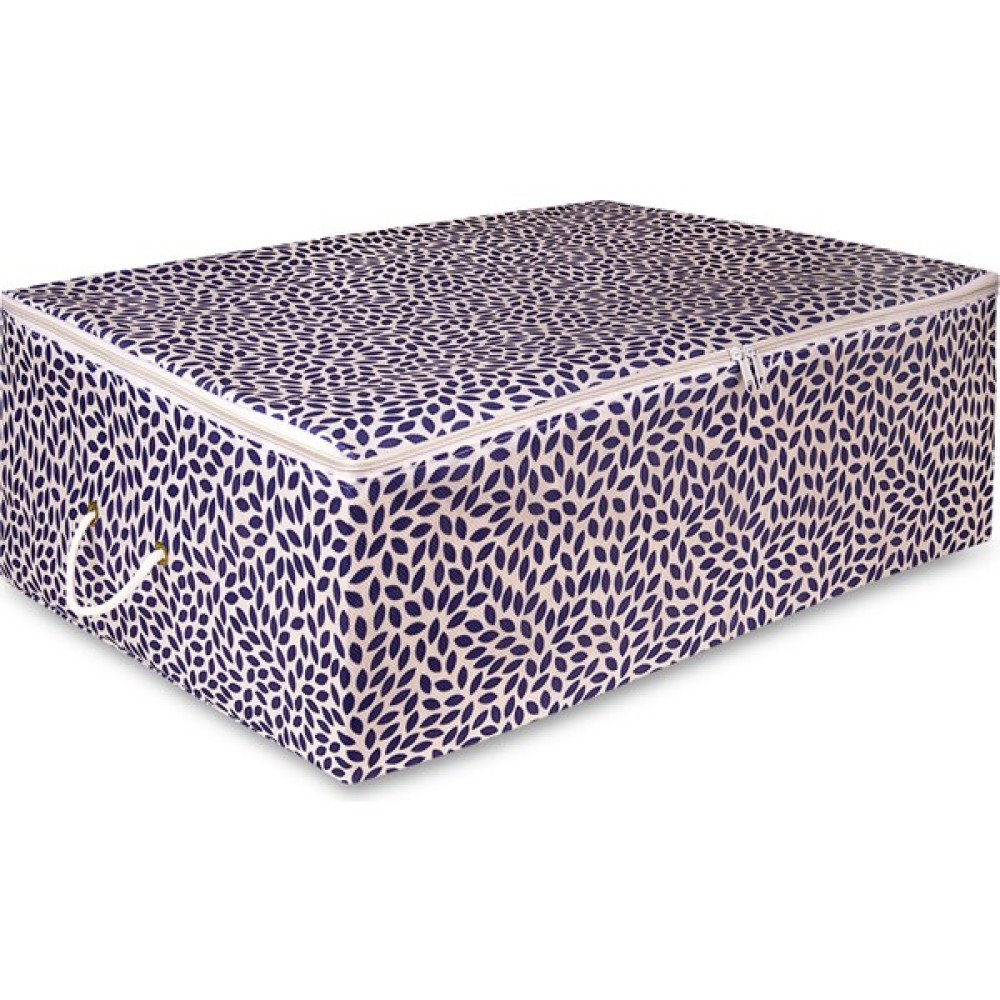 Rek Home Büyük Boy Baza Altı Yaprak Baskılı Hurç 62 x 46 x 22 cm. - Lacivert Hurç Fiyatı