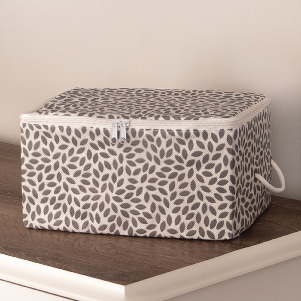 Rek Home Küçük Boy Yaprak Baskılı Hurç 30 x 22 x 18 cm - Gri Hurç Fiyatı