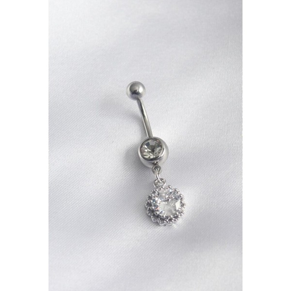 Reka Moda Göbek Piercing, Cerrahi Çelikten Yapılmış, Gümüş Renkli, Sallantı Model, Zirkon Taşlı, Piercing Altın & Gümüş Piercing Fiyatı