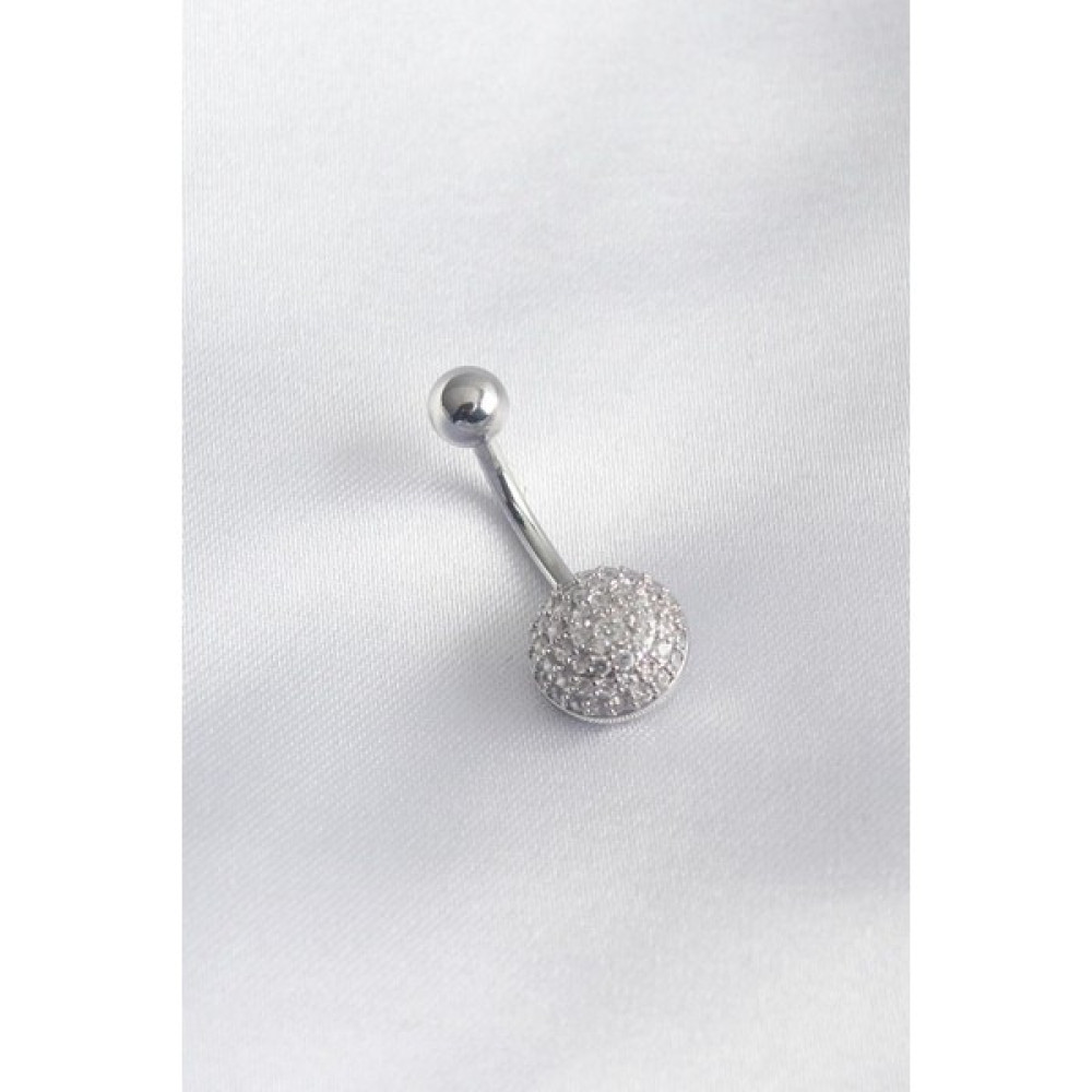Reka Moda Göbek Piercing, Cerrahi Çelikten Yapılmış, Gümüş Renkli, Zirkon Taş Işlemeli, Piercing Altın & Gümüş Piercing Fiyatı