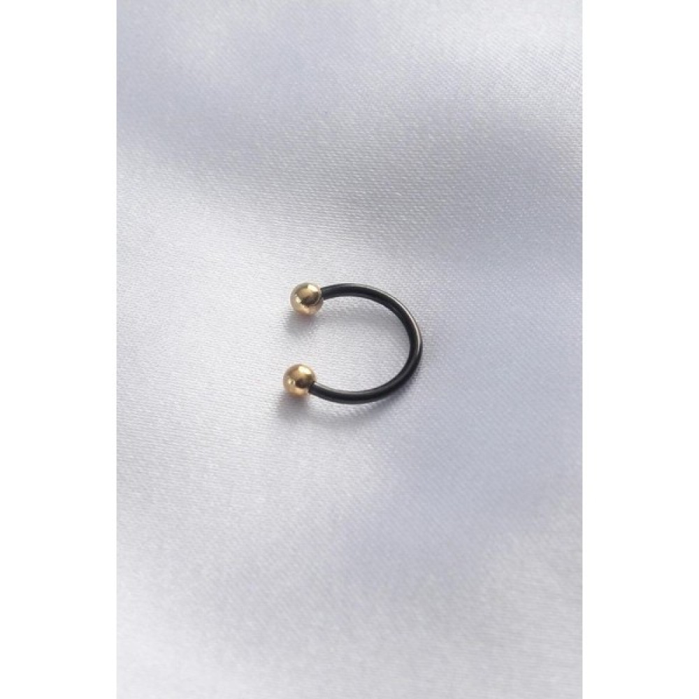 Reka Moda Piercing, Cerrahi Çelikten Imal Edilmiş, Siyah Renkli, Halka Model, Minimal Gold Uçlu, Piercing Altın & Gümüş Piercing Fiyatı