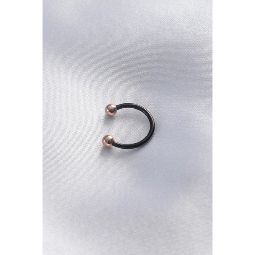 Reka Moda Piercing, Cerrahi Çelikten Imal Edilmiş, Siyah Renkli, Halka Model, Minimal Rose Uçlu, Piercing Altın & Gümüş Piercing Fiyatı