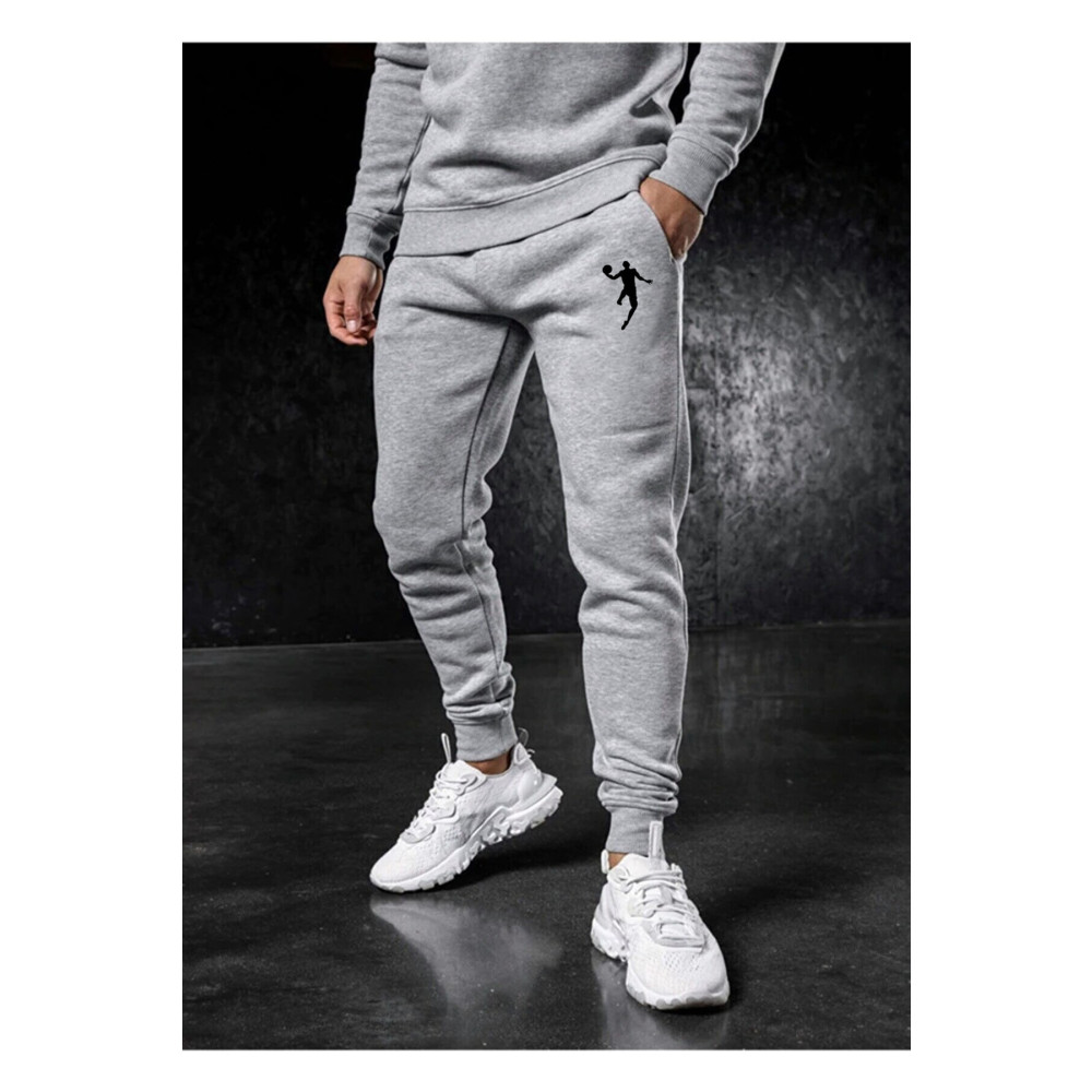 Relax family xf Erkek Gri Eşofman Altı Dar Paça Slim Fit Jogger Iki Iplik Baskılı 01 S Beden Kadın Eşofman Fiyatı
