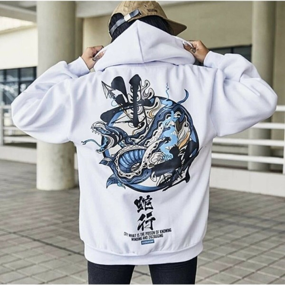 Relax Family Xf Erkek Kapüşonlu Sweatshirt Sırt Baskılı Chınyılan Erkek Sweatshirt Fiyatı