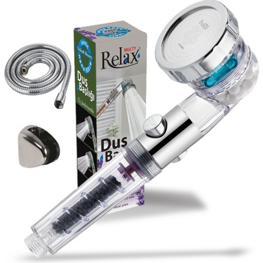 Relax Shower Multy Üç Fonksiyonlu Start Stop Ayarlı Nano Filtreli Tasarruflu Duş Başlığı & Hortum ve Askı Aparatlı Set Duş Seti Fiyatı